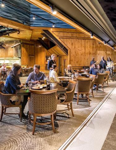 Guest dining at The Lookout Restaurant at Bass Pro Shops at the Pyramid.